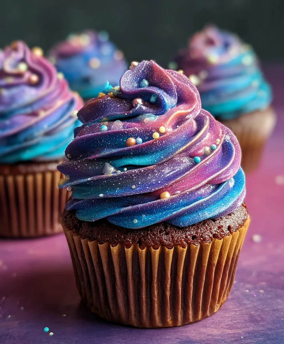 Galaxy Cupcakes Recipe- Stunning Swirls & Cosmic Colors