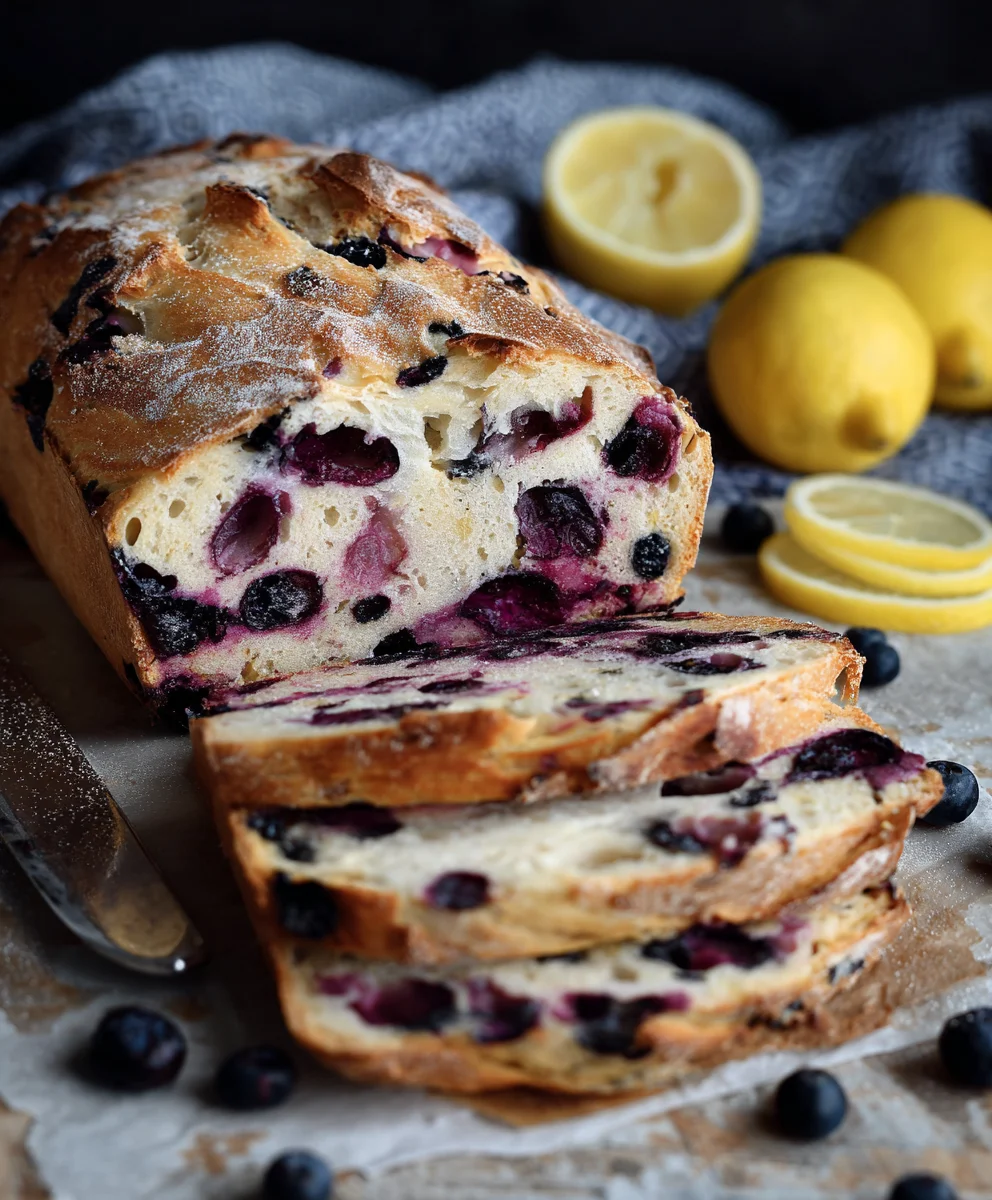 Easy Lemon Blueberry Sourdough Bread Recipe