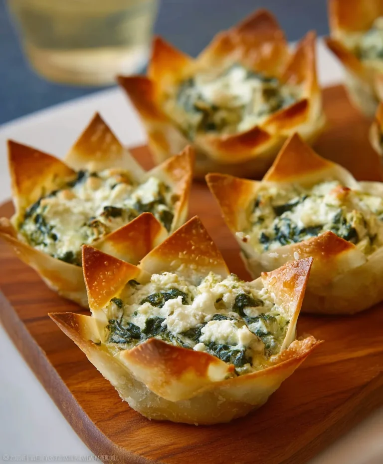Spinach Artichoke Wonton Cups – Easy Appetizer