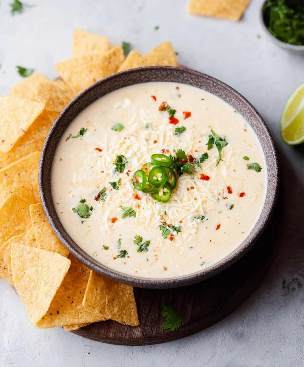 Easy Crockpot White Queso Dip Recipe- Creamy & Delicious