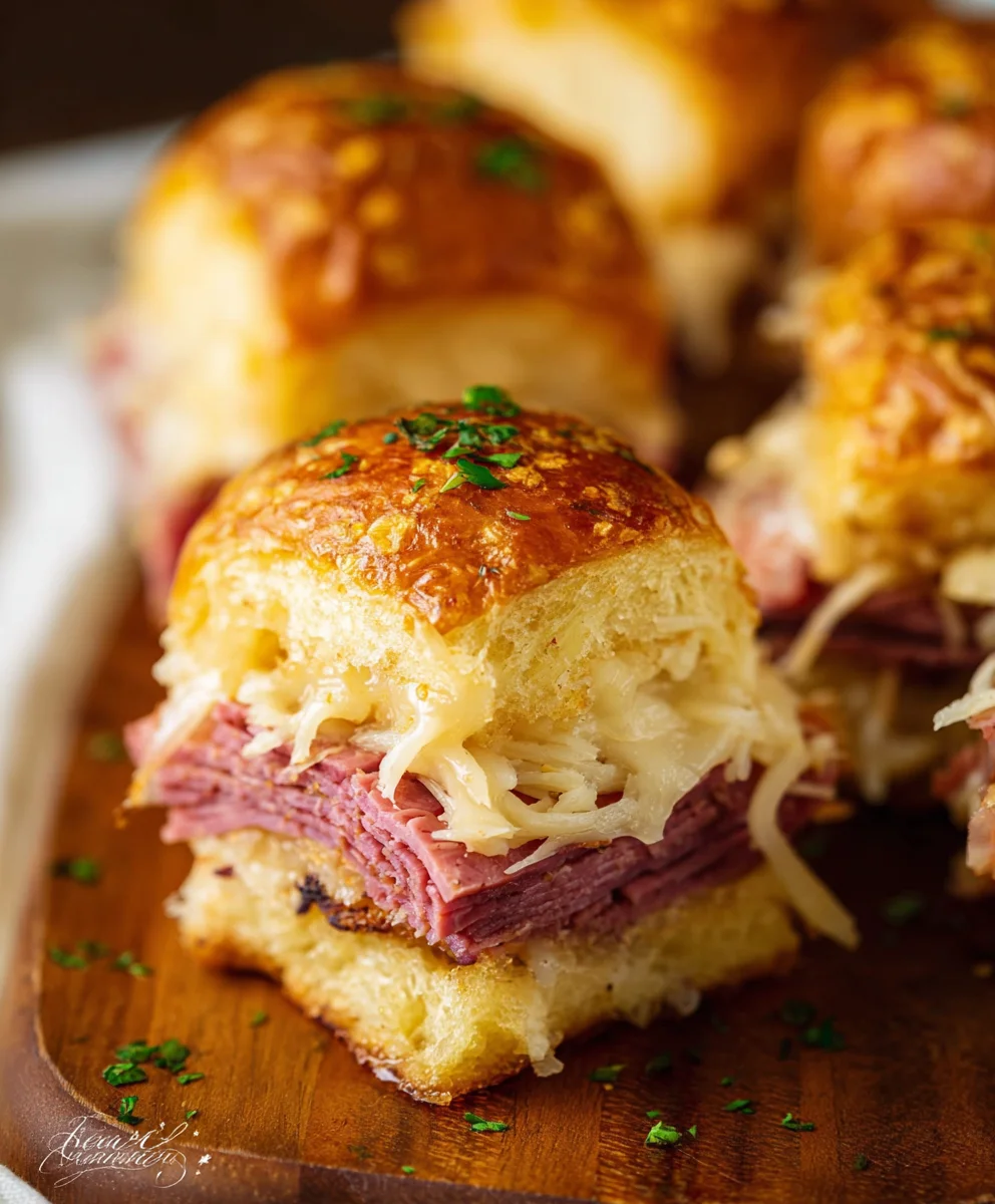 Easy Reuben Sliders- Savory Beef & Swiss Bites