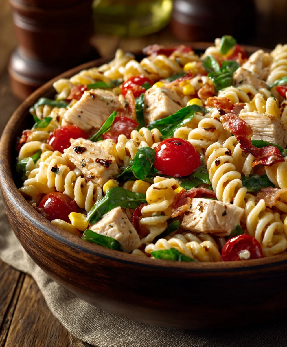 BBQ Chicken Pasta Salad - Easy Delicious Recipe