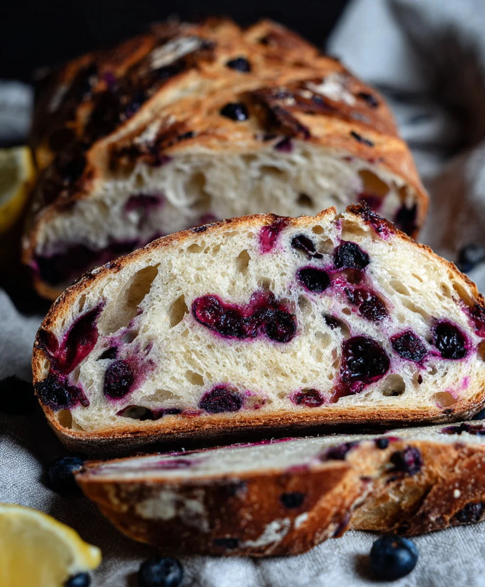 Easy Lemon Blueberry Sourdough Bread Recipe