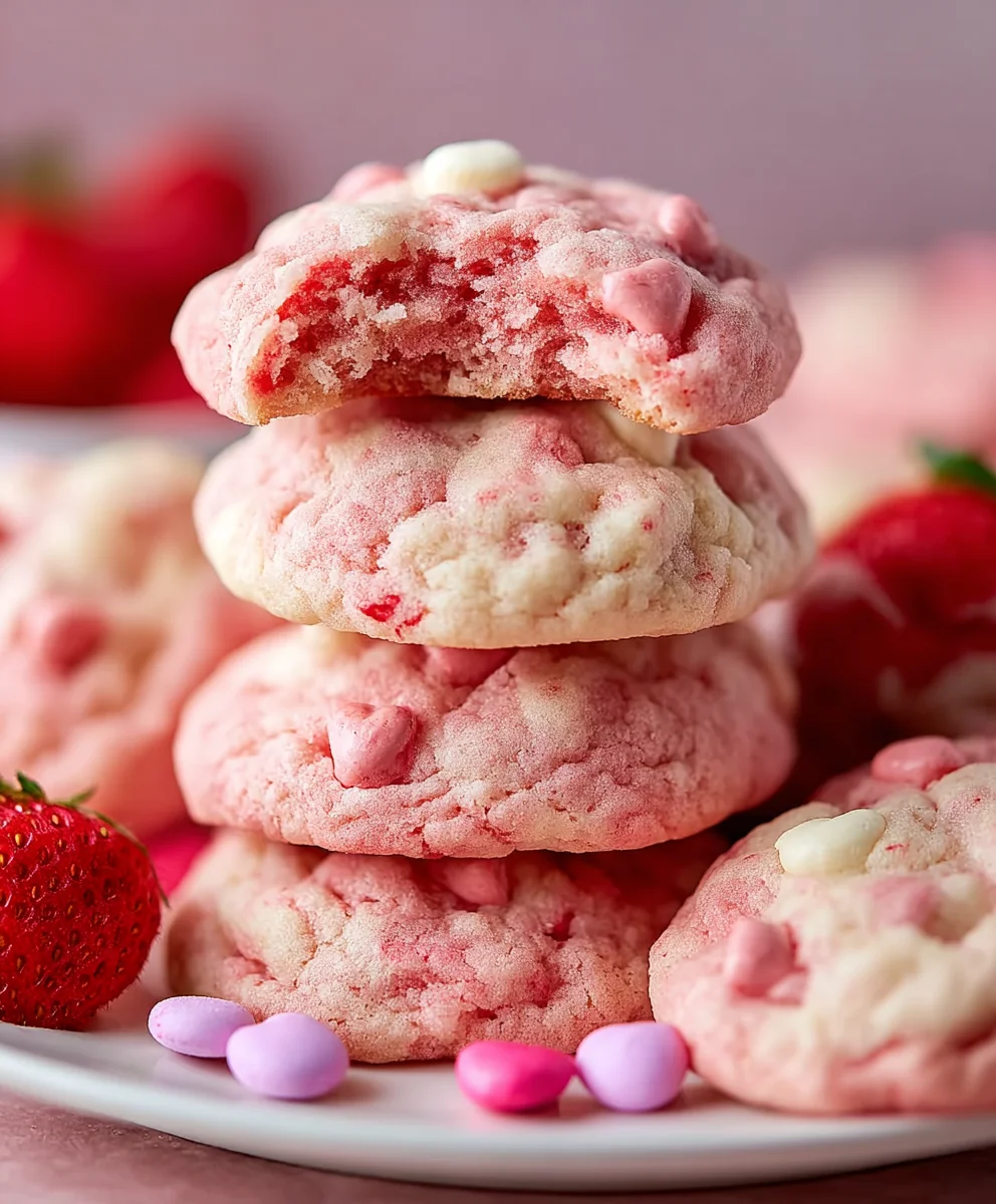 Easy Strawberry Cake Mix Cookies - Simple & Delicious
