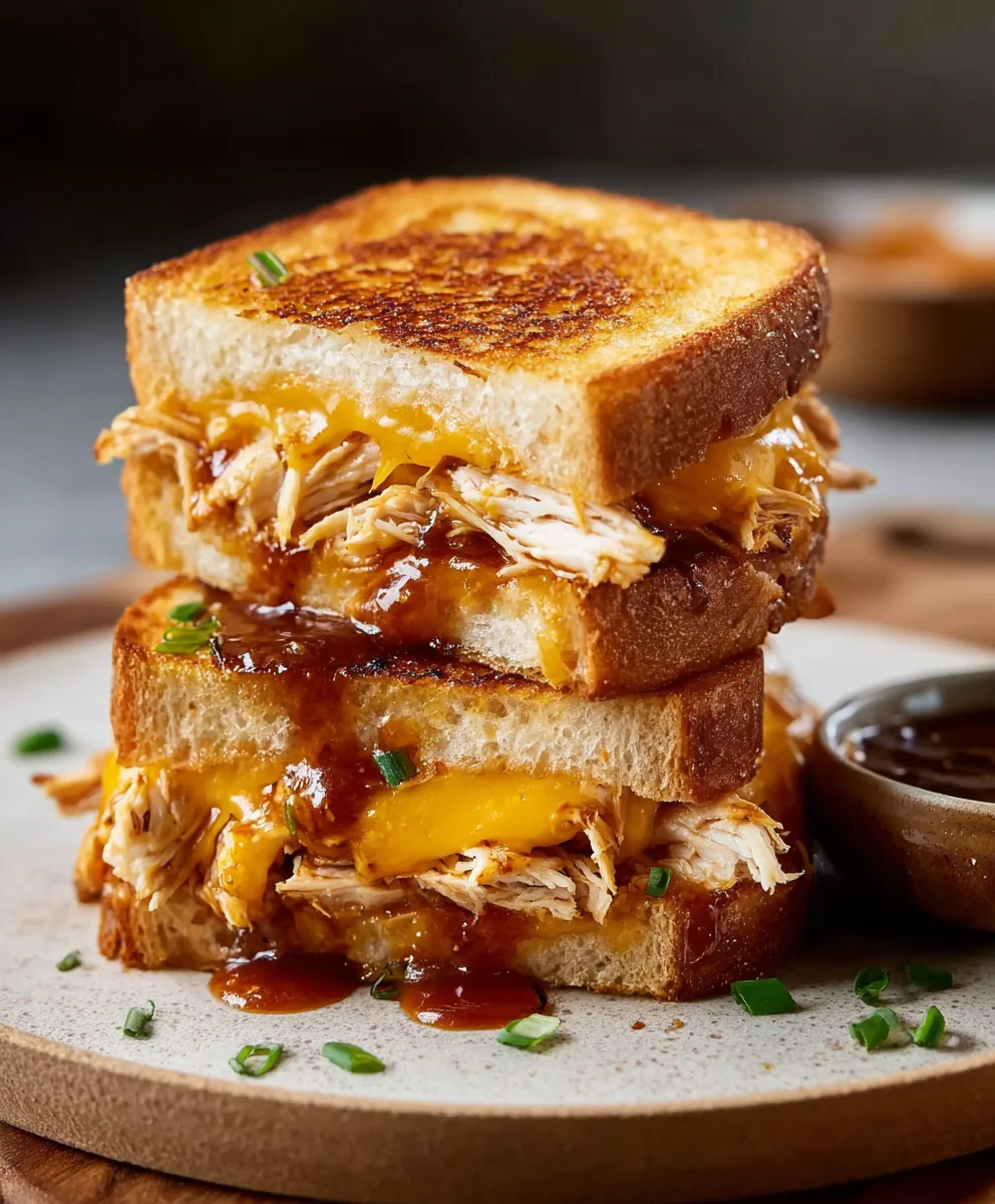 BBQ Chicken Grilled Cheese-Smoky Flavor Melt