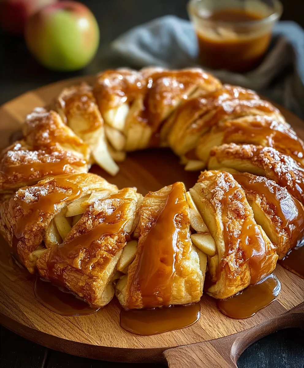 Caramel Apple Cream Cheese Crescent Ring Recipe