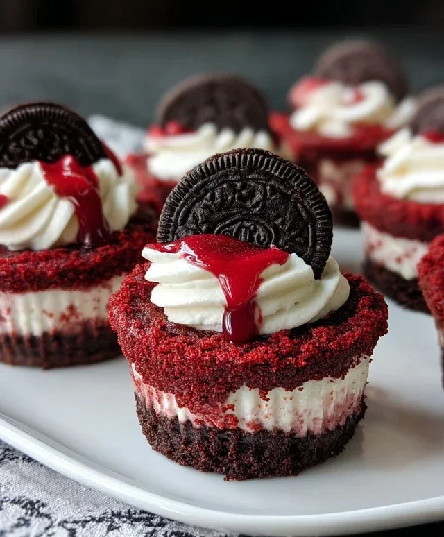 Mini Red Velvet Oreo Cheesecakes