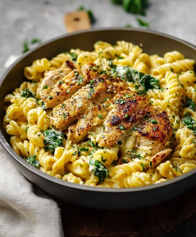 Healthy Garlic Parmesan Chicken Pasta