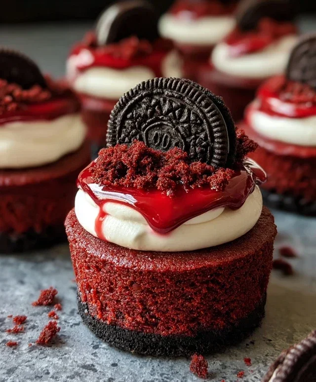 Mini Red Velvet Oreo Cheesecakes