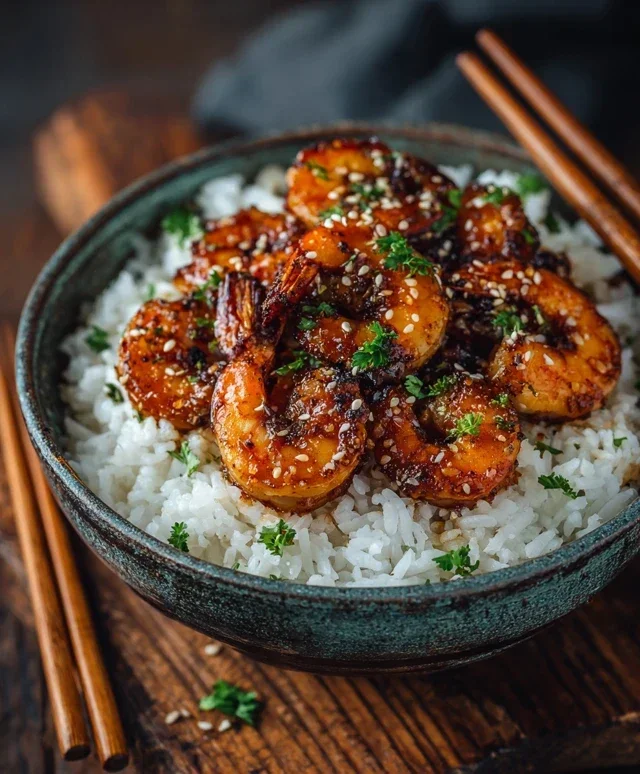 Honey Garlic Shrimp Bowls