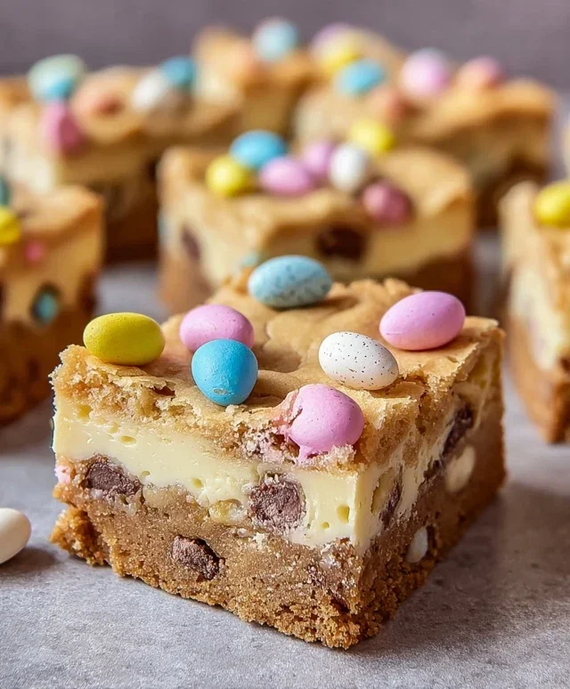 Mini Egg Cheesecake Cookie Bars