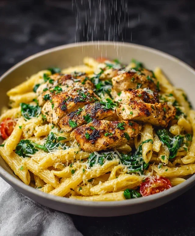 Healthy Garlic Parmesan Chicken Pasta