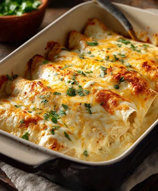 Easy White Chicken Enchiladas
