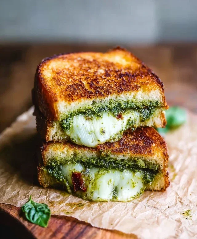 Sourdough Pesto Grilled Cheese