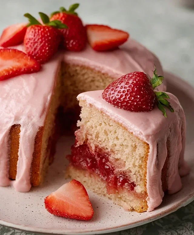 Small-batch Vegan Strawberry Cake