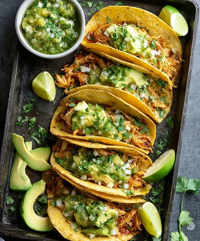 Crispy Poblano Chicken Tacos with Avocado-Jalapeño Salsa