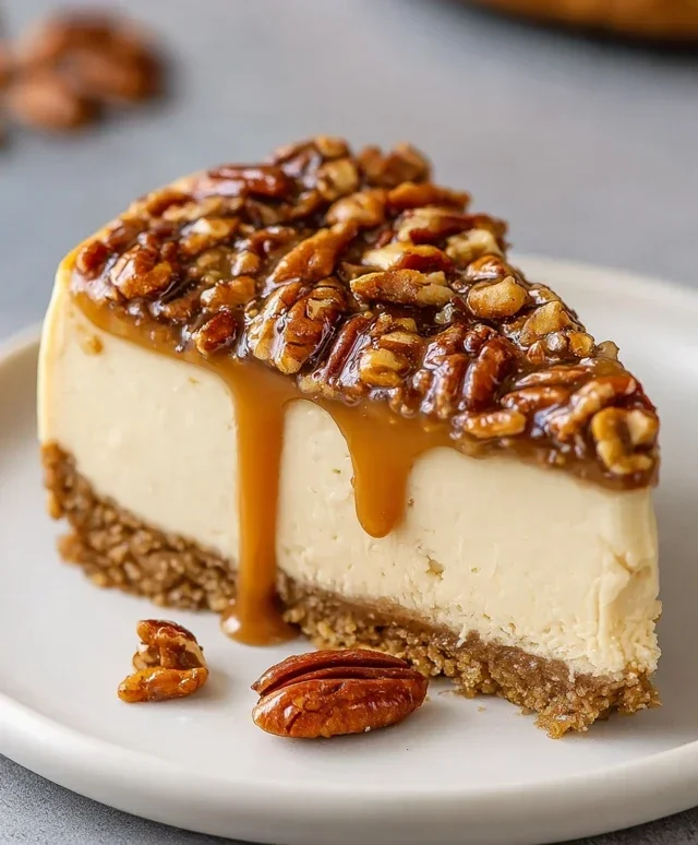 Vegan Caramel Pecan Cheesecake